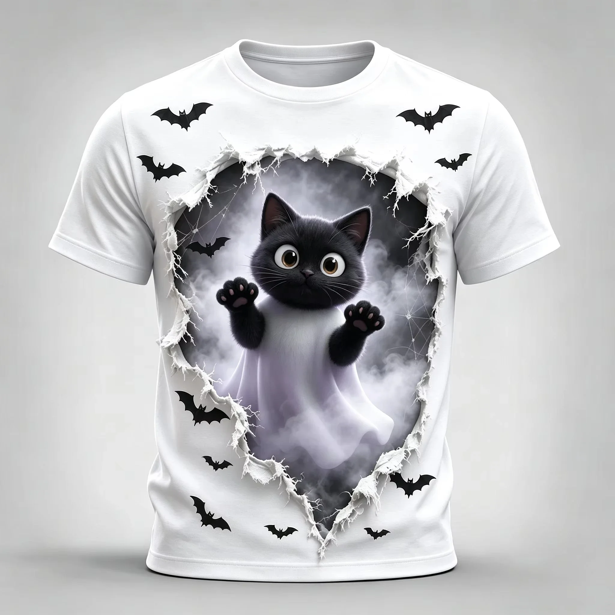 Halloween Party Men's T shirts Funny Pumpkin Ghost Bat Dress Up y2k Clothes Casual O-neck Short Sleeve Tees
