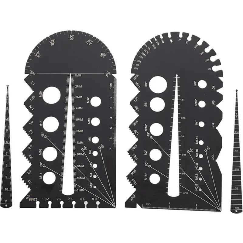 EYFL-Multi-Gauge Metal Thread Pitch Tool Set- 1Set, Includes Metric& Imperial For Automotive, Machinery, And DIY Projects Work