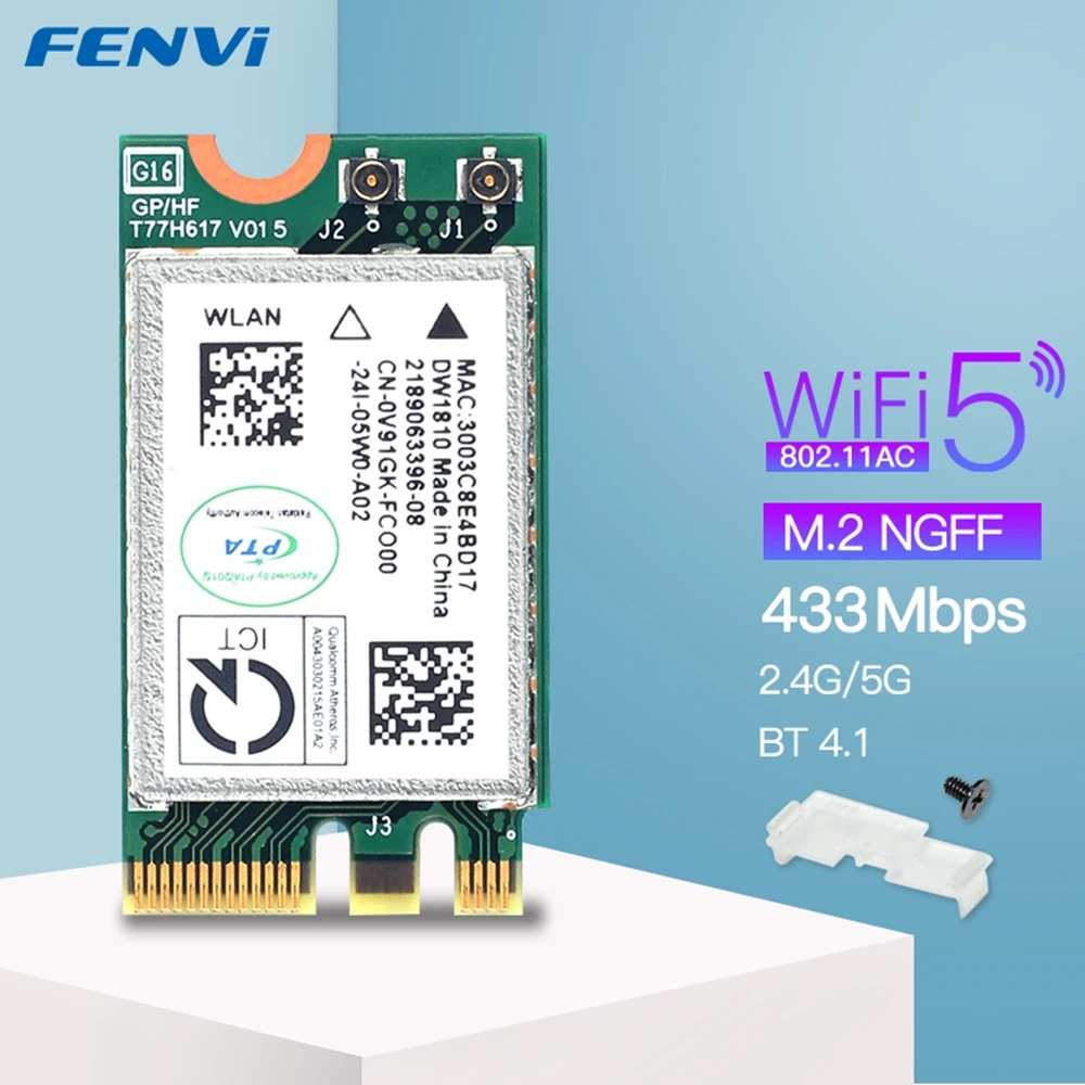 Qualcomm Atheros QCA9377 Tarjeta WiFi NGFF 802.11ac Bluetooth 4.1