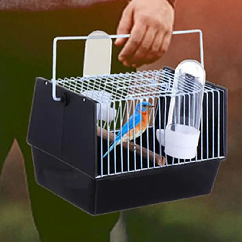 Bird Cage Portable Feeding Portable Cage Small Cage Handheld Plastic Parrot Transport Portable Pet Suitcase Birds Supplies NEW