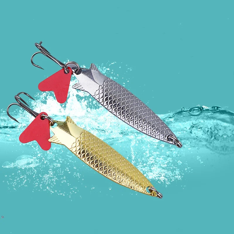 Angelköder Löffelköder Fischschuppen-Form Metall-Jigs 6cm 4,4g Harter Köder Weitwurf-Kunstköder Set 2 Stück SALE – Detail 7