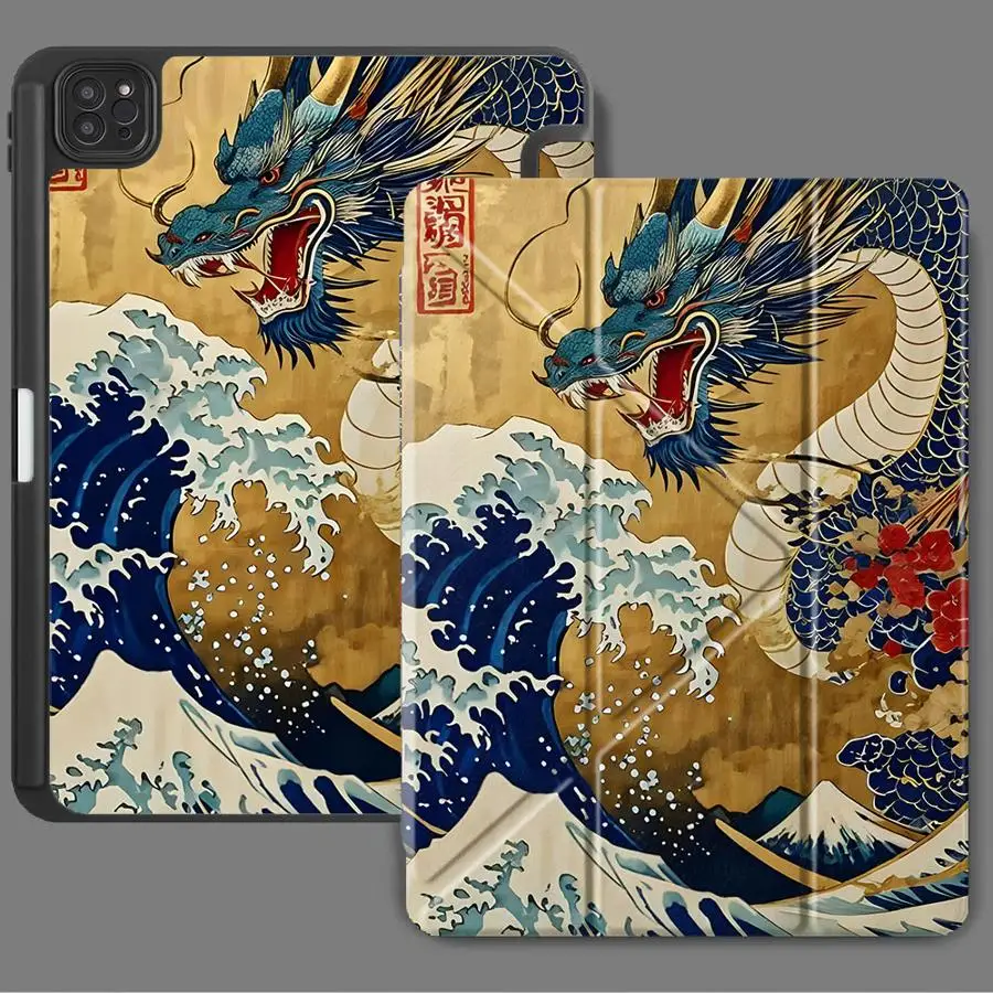 Wave Cool Dragon Holder Cover Tablet Case For iPad Mini 6 7 Pro 11th 10th 9th 8th 7th 12.9inch Air 4 5 M3 M2 M4 11inch Pro 2025