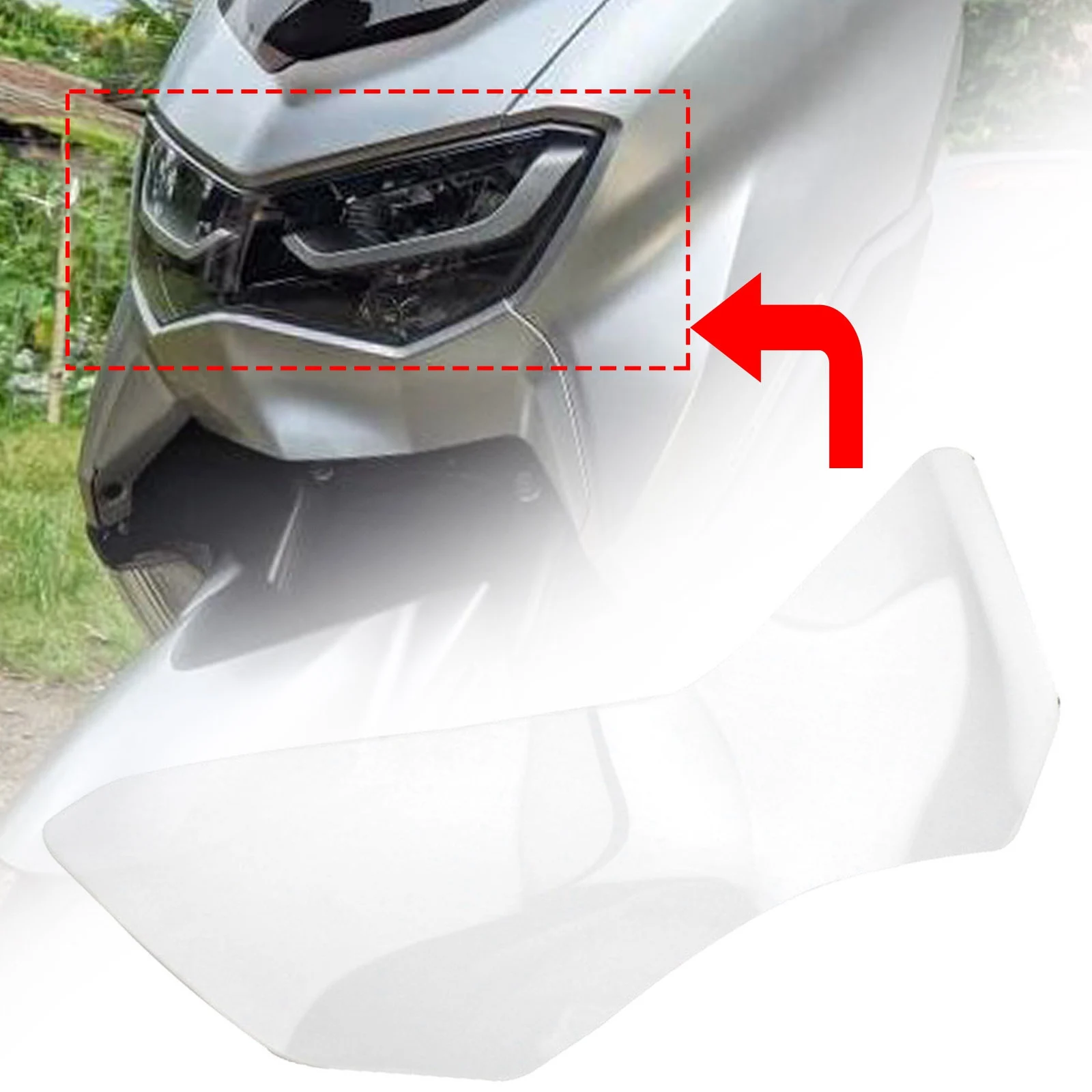 Motorcycle Front Headlight Head Light Protector Guard Lens Cover Grill Shade Acrylic For Yamaha NMAX155 2020-2024