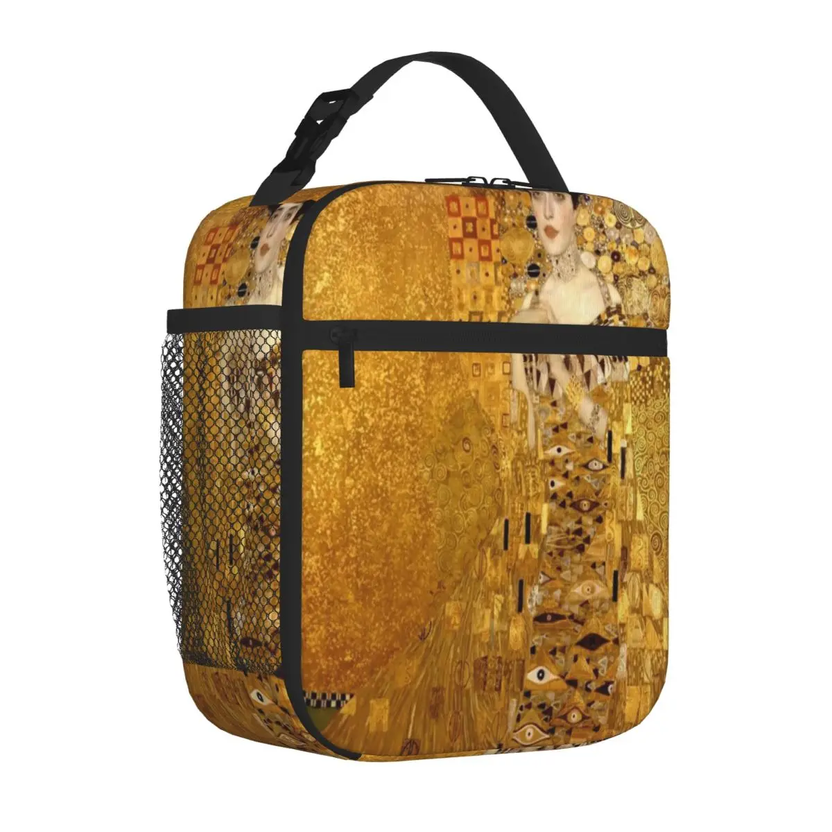 Hot Sale Woman In Gold Portrait By Gustav Klimt Classic Commuter Lunch Bag Kindergarten Snack Office Lunch Bag