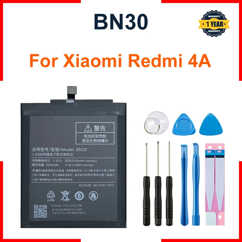 

3120mAh Xiao mi Battery For Xiaomi Redmi 4A Redmi4A BN30 High Quality Phone Replacement Batteries+Tools