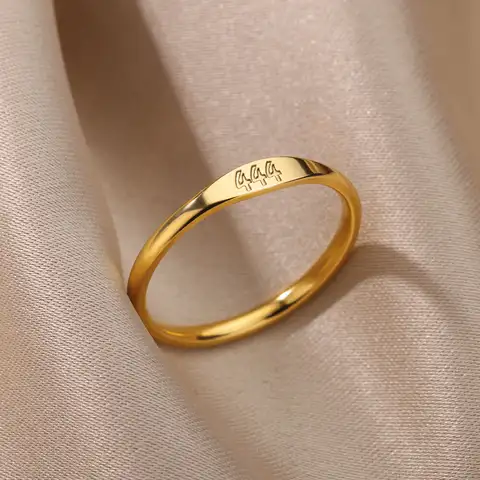 Angel Number Rings for Women Stainless Steel Gold Plated 666 444 777 111 Ring Wedding Couple Rings Vintage Jewelry Gift bague