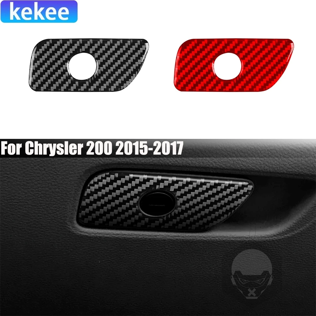 

Carbon Fiber Car Accessories Co-pilot Glove Storage Handle Interior Modified Sticker Cover Trim For Chrysler 200 2015 2016 2017