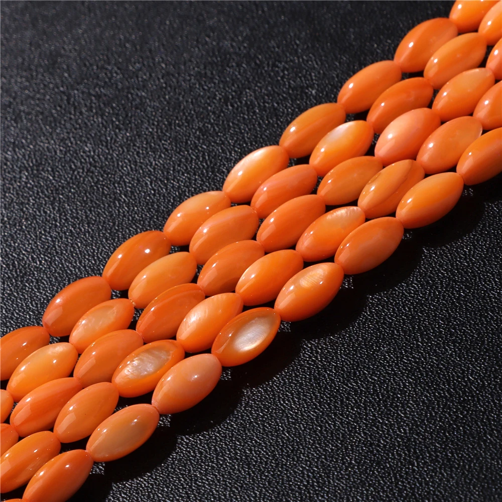 15X6mm Long Stripe Shell Beads Point Stick Mother of Pearl Shell Slice Loose Beads for DIY Making Jewelry Necklace Accessories