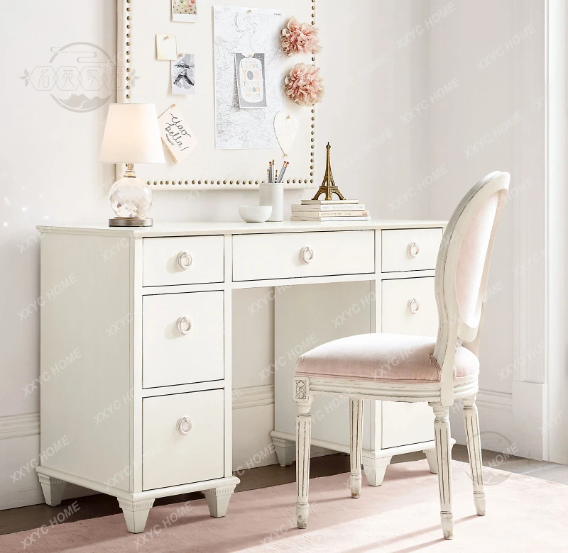 AA country simple light luxury fashion living room bedroom desk desk solid wood
