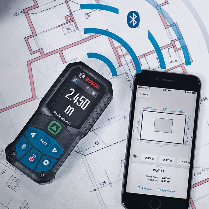 Bosch oryginalny GLM50-27CG profesjonalna laserowa dalmierz Bluetooth cyfrowy HD zewnętrzny przyrząd pomiarowy ręczny dalmierz