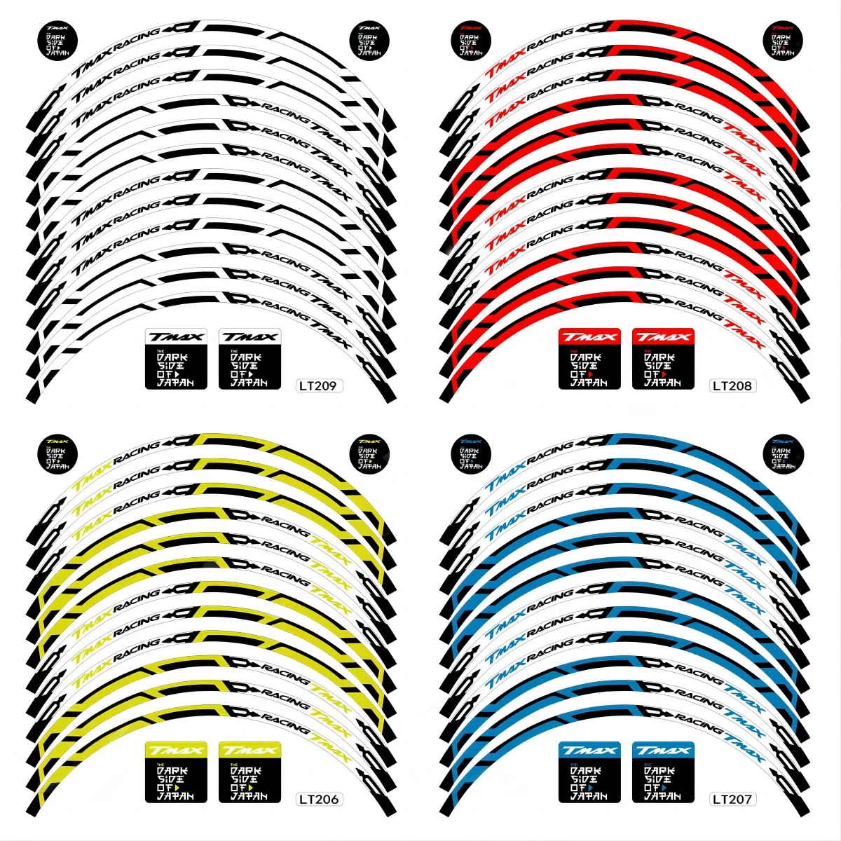 Suitable for Universal 15 inch Wheel Reflective Stickers TMAX 530 560 Dedicated Decorative Waterproof Decal Wheel Frame Strip