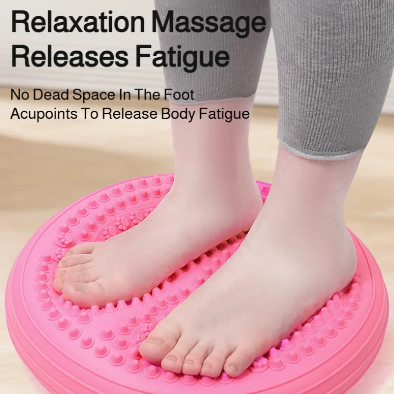 Round Inflatable Stepper Foot Massage Balance Trainer Mat for Yoga Core Leg Strength Home Fitness