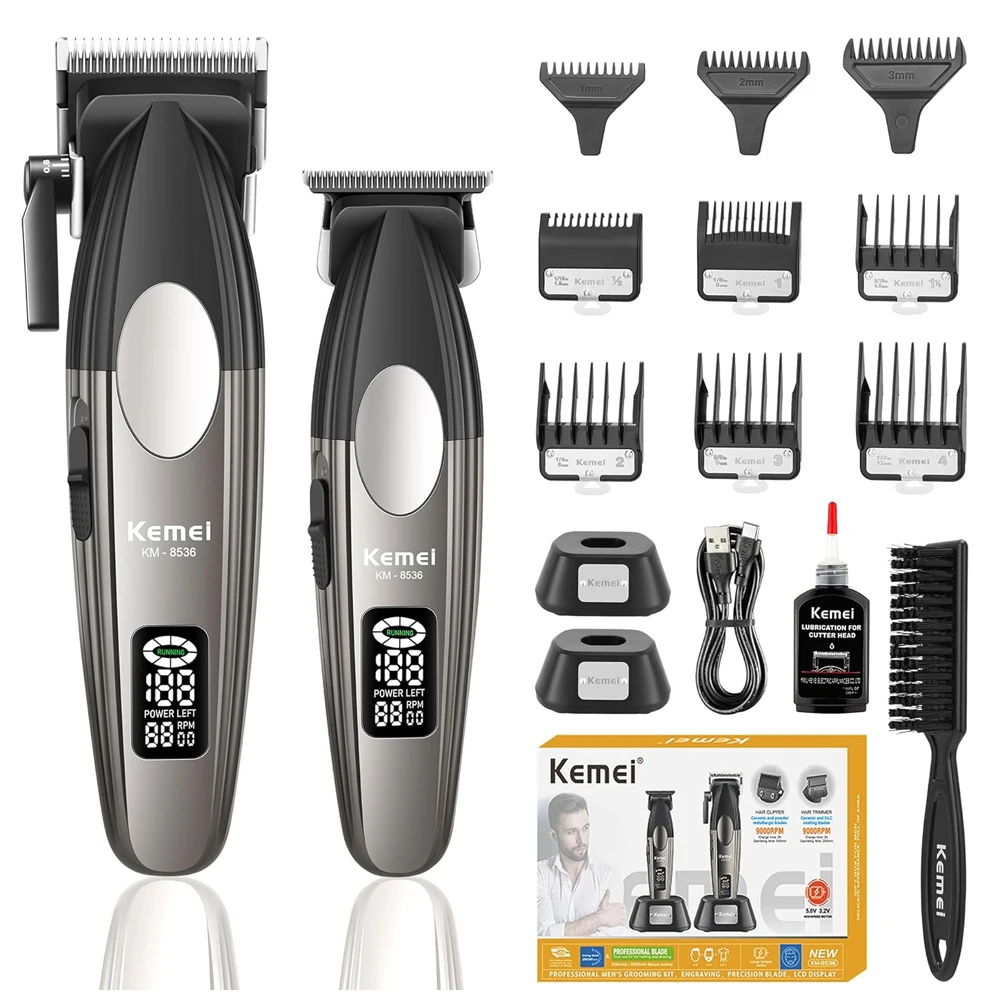 

Home hairdresser Kemei Professional two-piece set 9000 RPM powerful power without stuck hair, silent low vibration, long-term