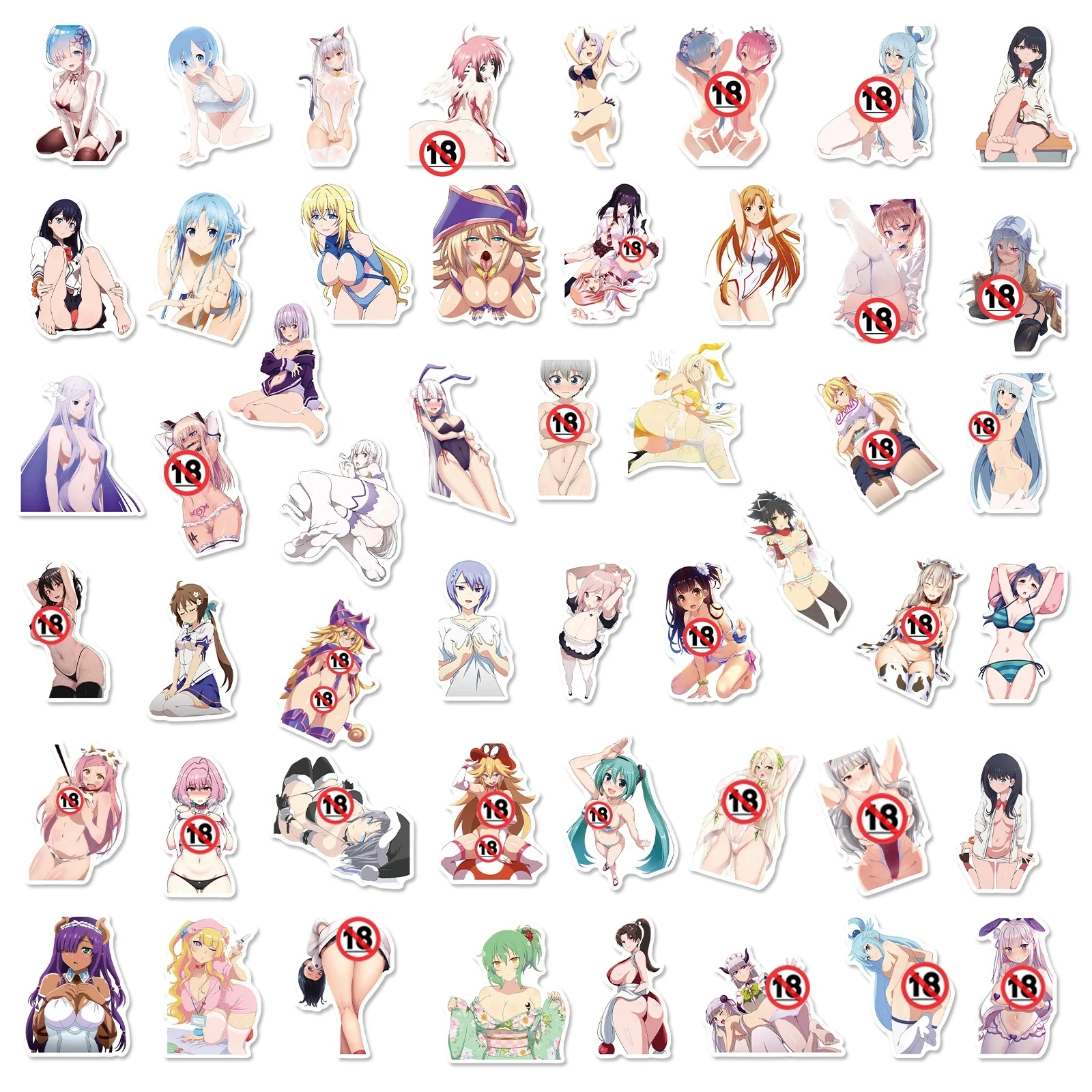 50/100Pcs Adult Anime Sexy Hentai Stickers Waifu Cool Decal for Car Motorcycle Wall Luggage Laptop Waterproof Kawaii Sticker