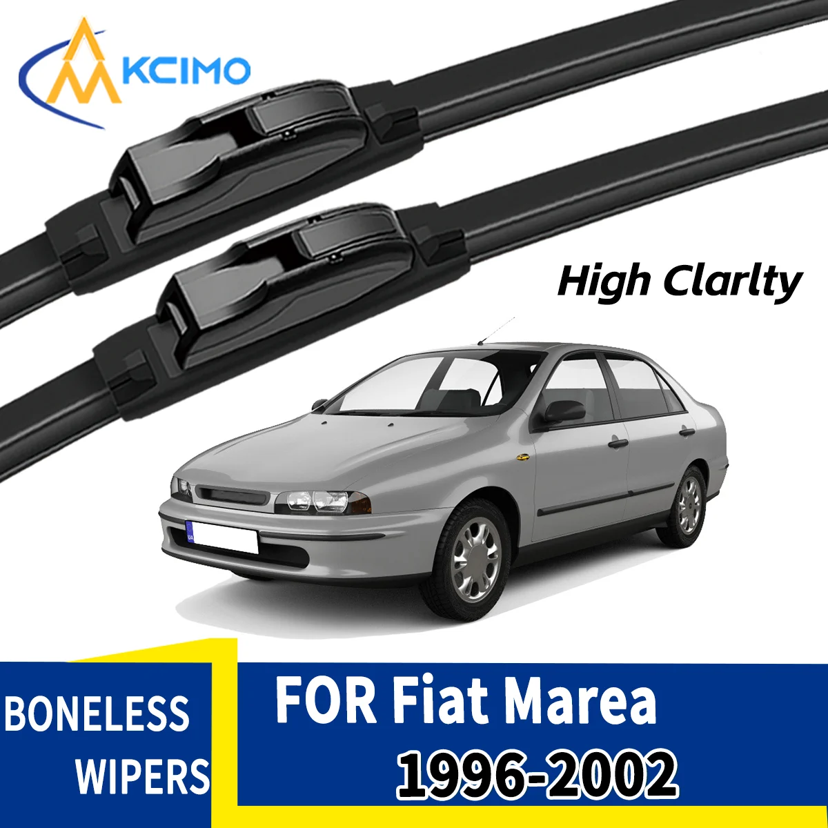 Clear Vision Rain or Shine 2Pcs Front Wiper Blades For Fiat Marea 185 1996-2002 All-Weather Durability Safe Driving