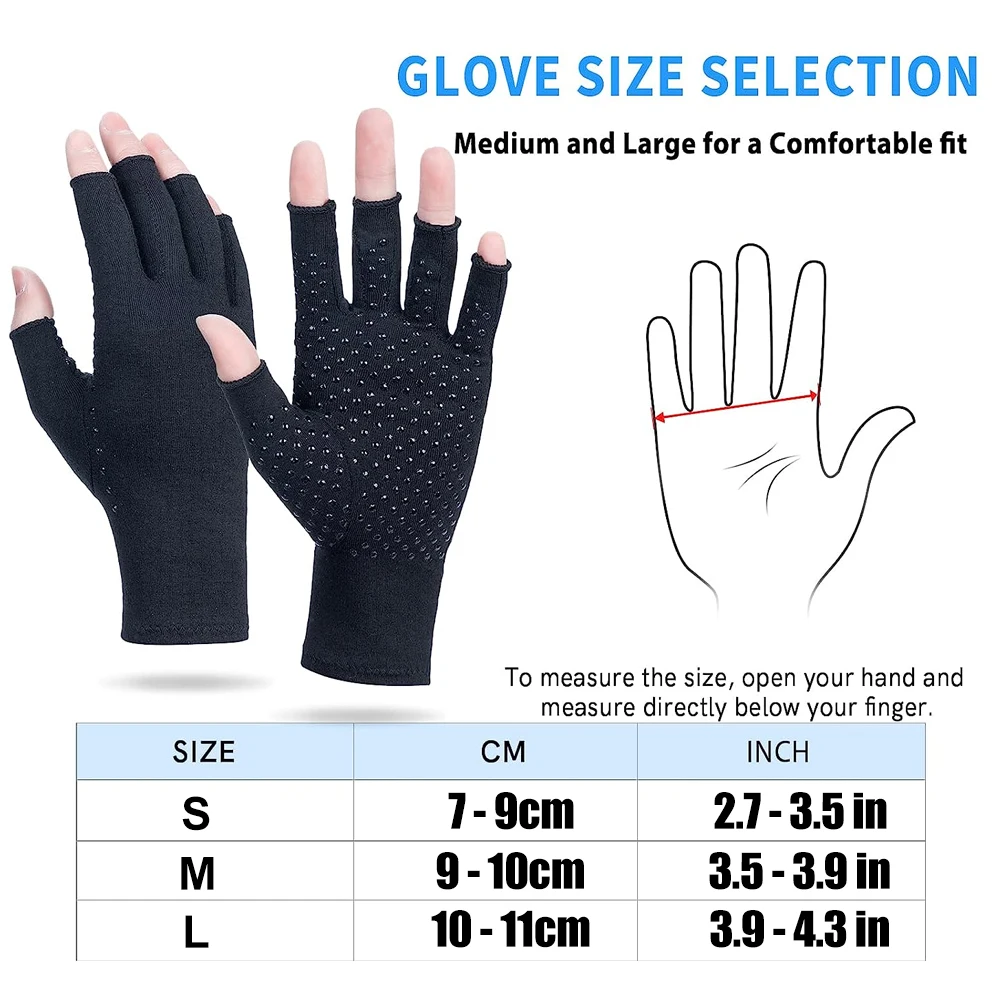 1Pair Arthritis Compression Gloves,for Arthritis,Rheumatoid,Carpal Tunnel - Anti-Slip Glue Compression Gloves for Work,Women Men