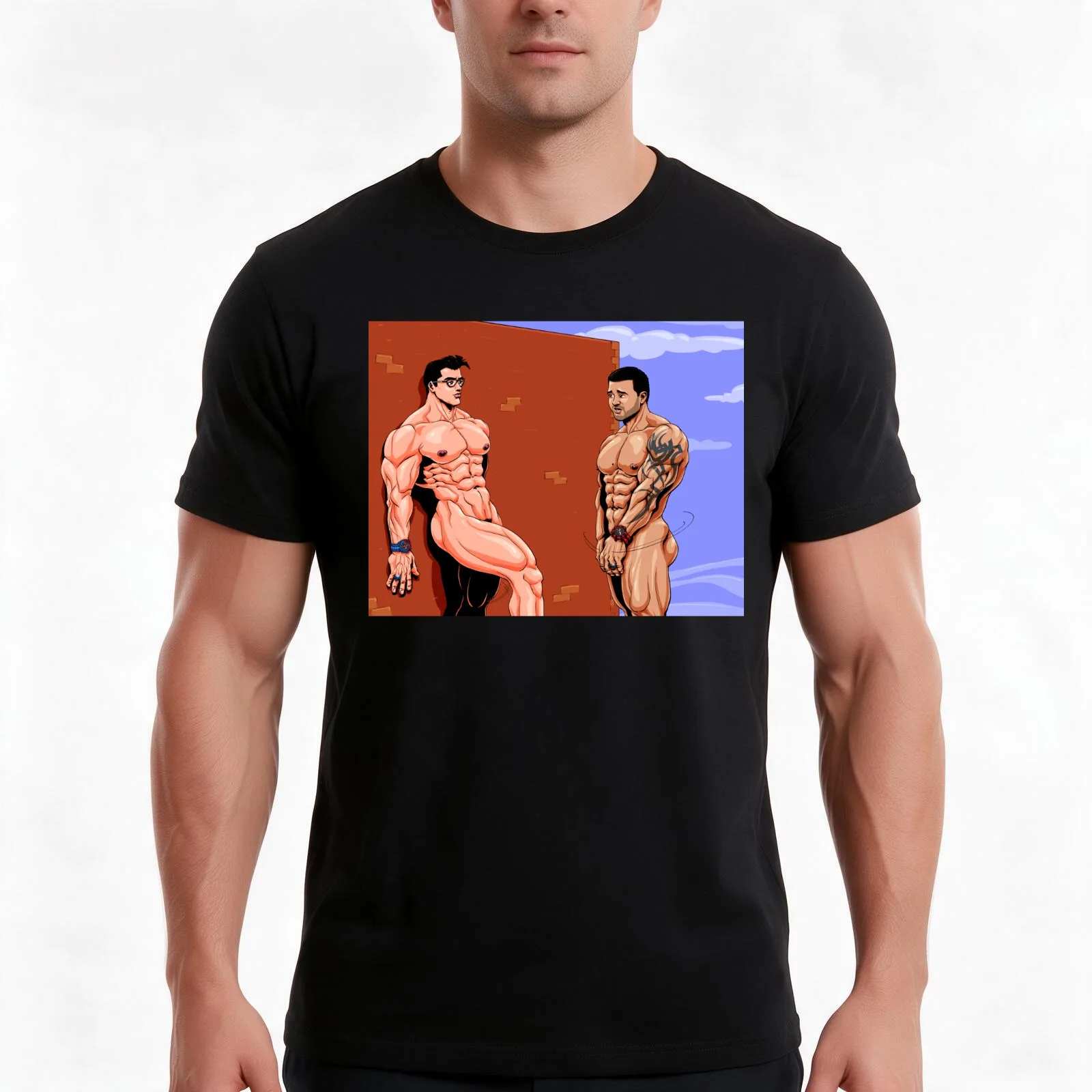 Sexy Clark & Luis T-Shirt, Summer Casual Cotton Tee, Oversized Streetwear Tops, Vintage Graphic Print, Loose Fit Short Sleeve
