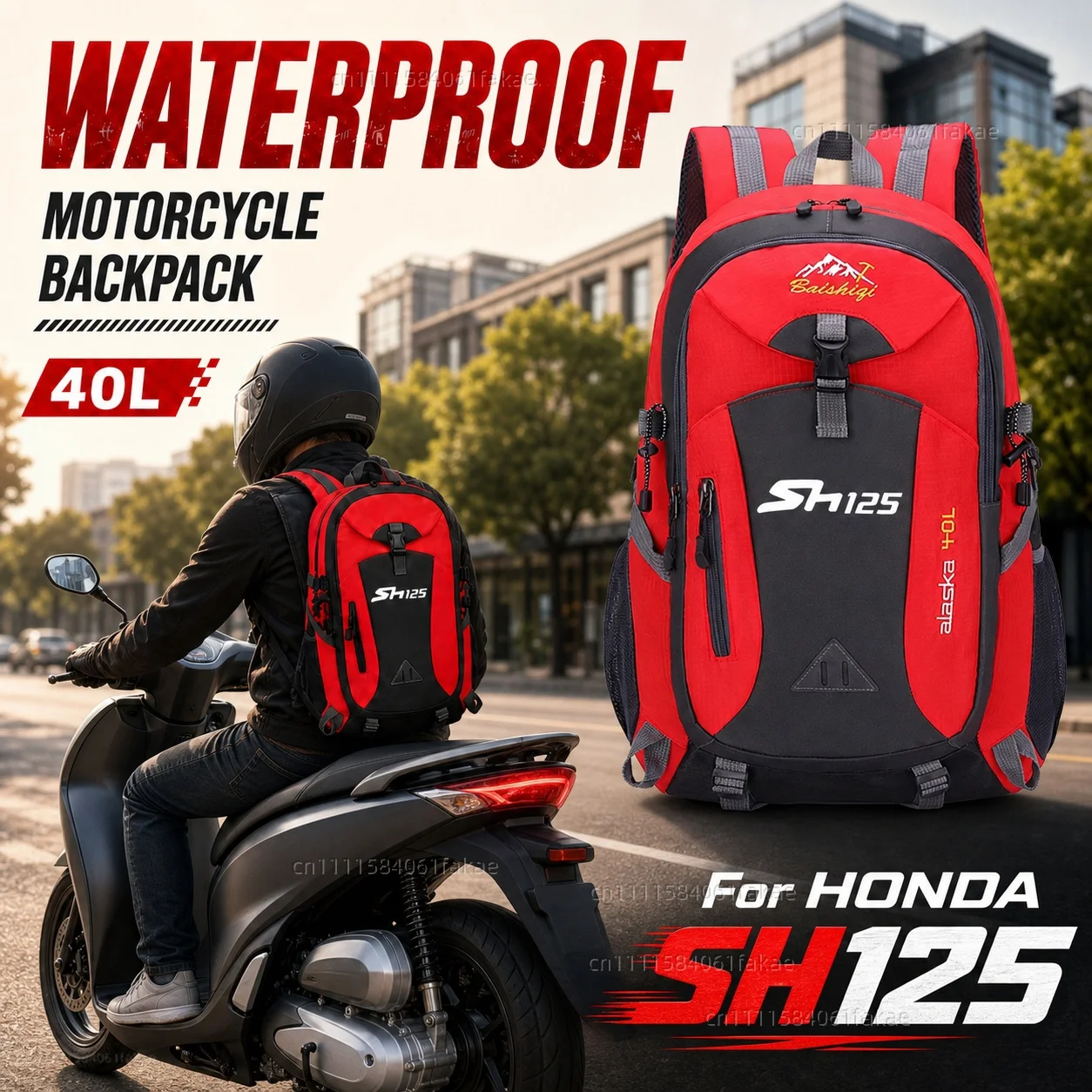 

For HONDA SH125 SH125i SH 125 150i Motorcycle Backpack 40L Waterproof Travel Backpack Outdoor Hiking Camping Daypack