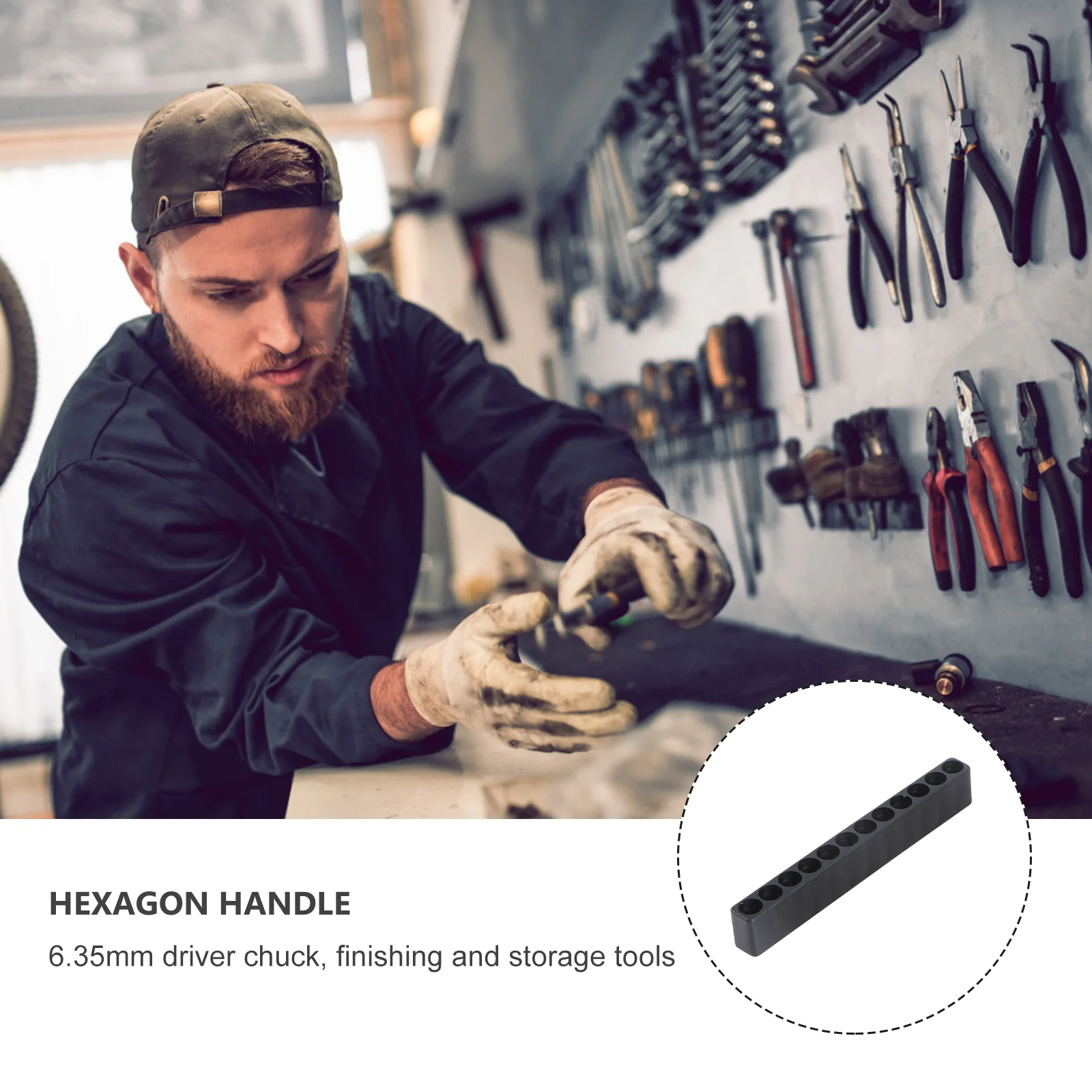 

10pc Hex Bit Holder Plastic Storage Case for 6 35mm Screwdriver Bits Organize Drill Heads Protect Avoid Loss Tool Accessories