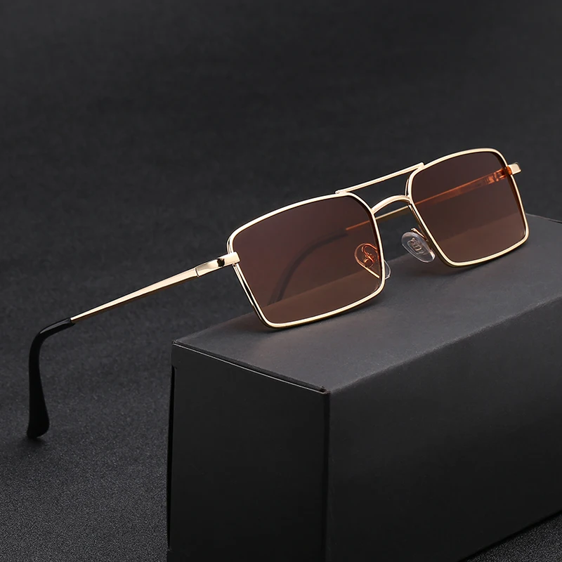 New Women Brands Design Anti-Reflective Mirror Sunglasses Fashion Metal Square Glasses Classic Men Out Door Sun Glasses view 3