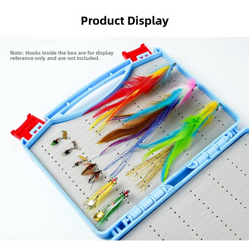 Double Sided Portable Fly Fishing Box Large Hook Storage ABS Plastic Bait Case With High Density Foam For Saltwater Lures Tackle