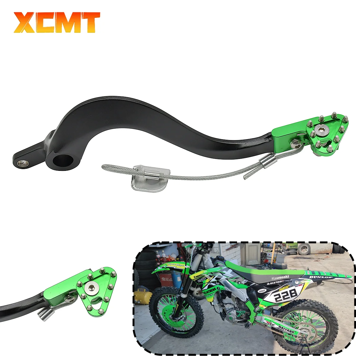 

Motocross For KAWASAKI CNC Aluminum Rear Foot Brake Lever Pedal KX250 KX450 KX250F KX450F KLX450R KX 250 450 250F 450F 2004-2020