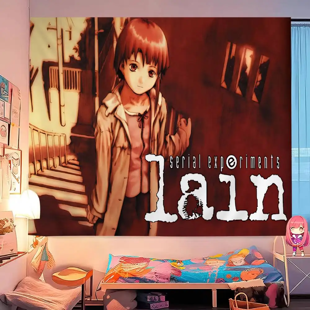 Serial Experiments Lain Anime Anime Tapestry Hanging Tarot Hippie Wall Rugs Dorm Home Decor