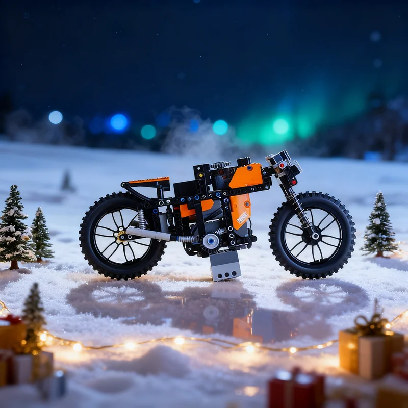 

340pcs MOC Fast Motorcycle It Really Works And Technical Model Building Blocks Architecture Toy Christmas Gifts Brick Kids DIY