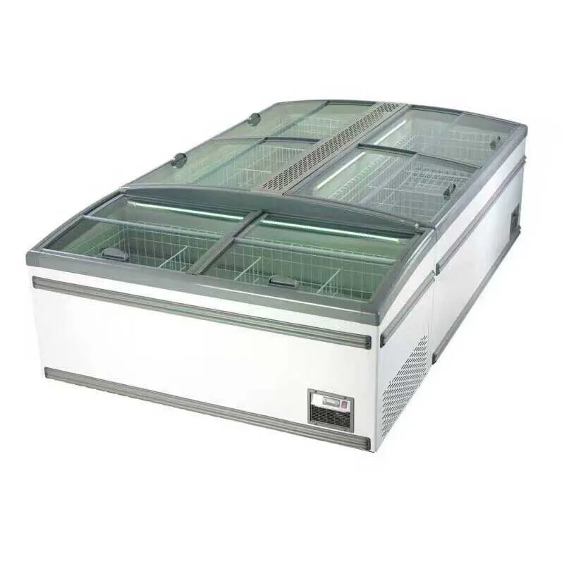 Congelador Horizontal Supermarket Commercial Sliding Glass Flat Door Chest Freezer