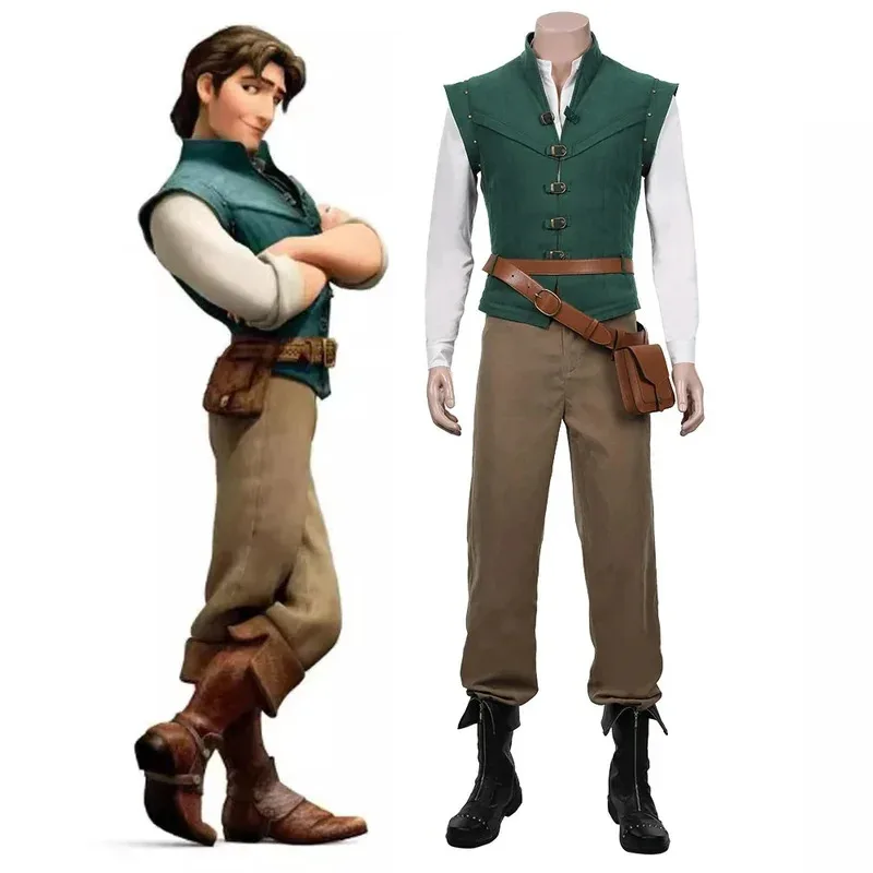 

WU01 Flynn Rider Tangled Rapunzel Cosplay Costume Adult Carnival Uniform Anime Halloween CostumesJk5*！
