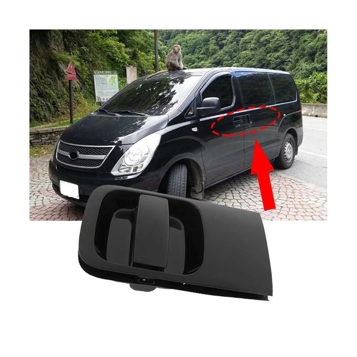 

For Hyundai H1 Grand Starex Imax I800 2005-2018 Sliding Door Outer Handle Black 83650-4H100