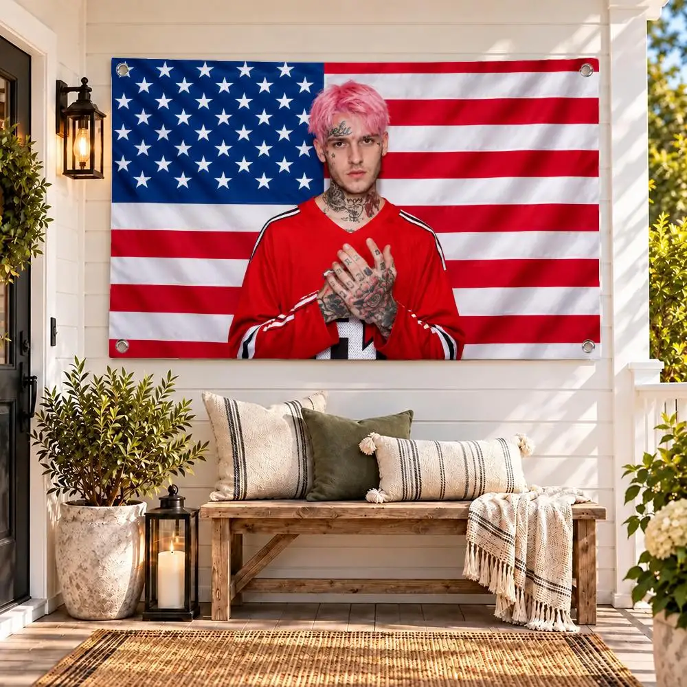 Rapper Lil Peep Flags decor flag banner,wall hanging flag,indoor outdoor wall decor,yard garden porch patio