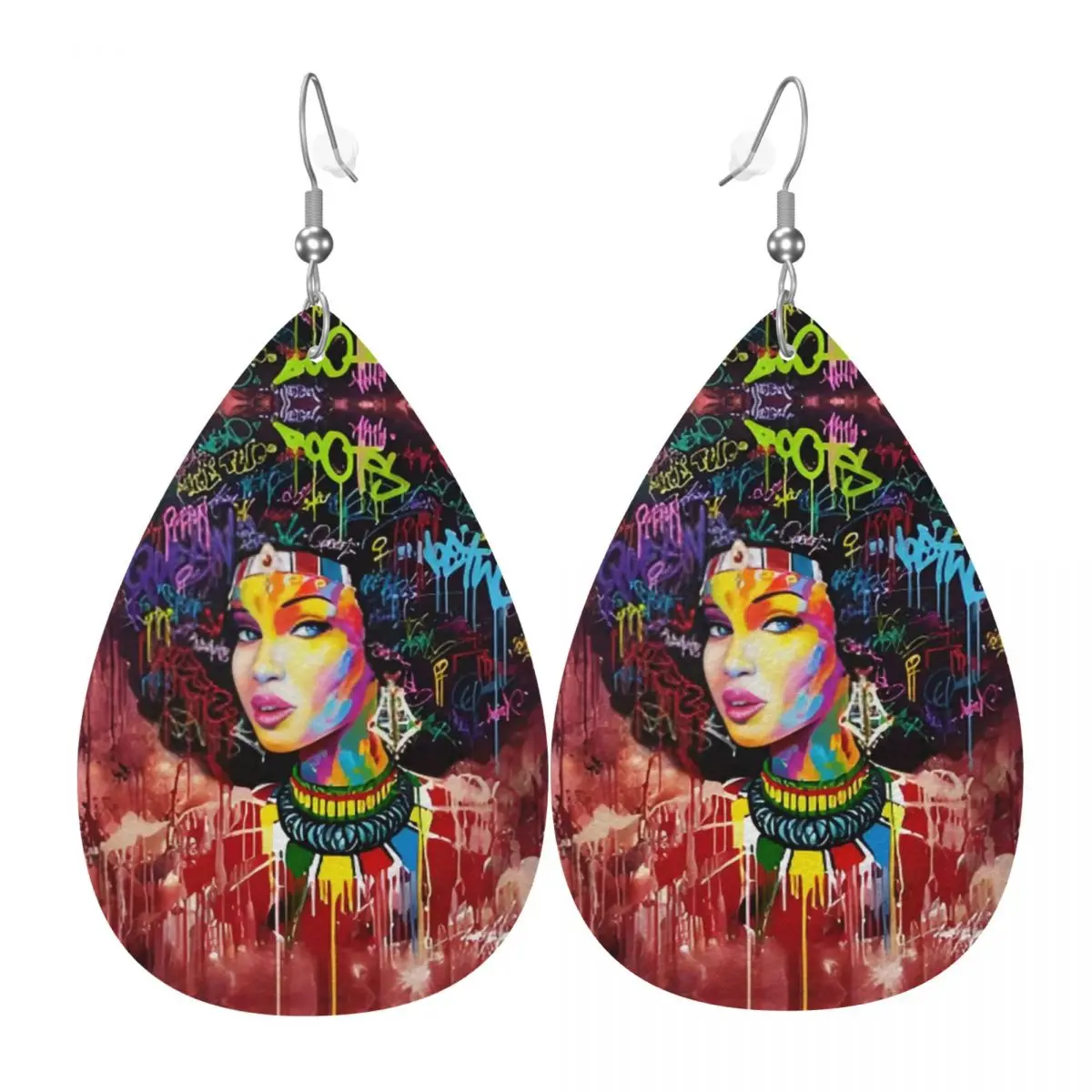 

Висячие серьги на заказ, абстрактные африканские женские кожаные серьги-капли из ПВХ, кожаные для подарков, изящные ювелирные изделия