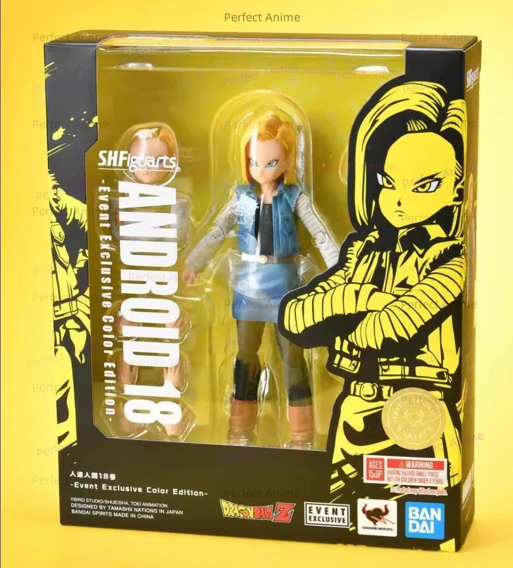 100% Original Bandai Sh Figuarts Shf Dragon Ball Android 18 Event Exclusive Color Edition Action Figures Anime Model Toys Figura