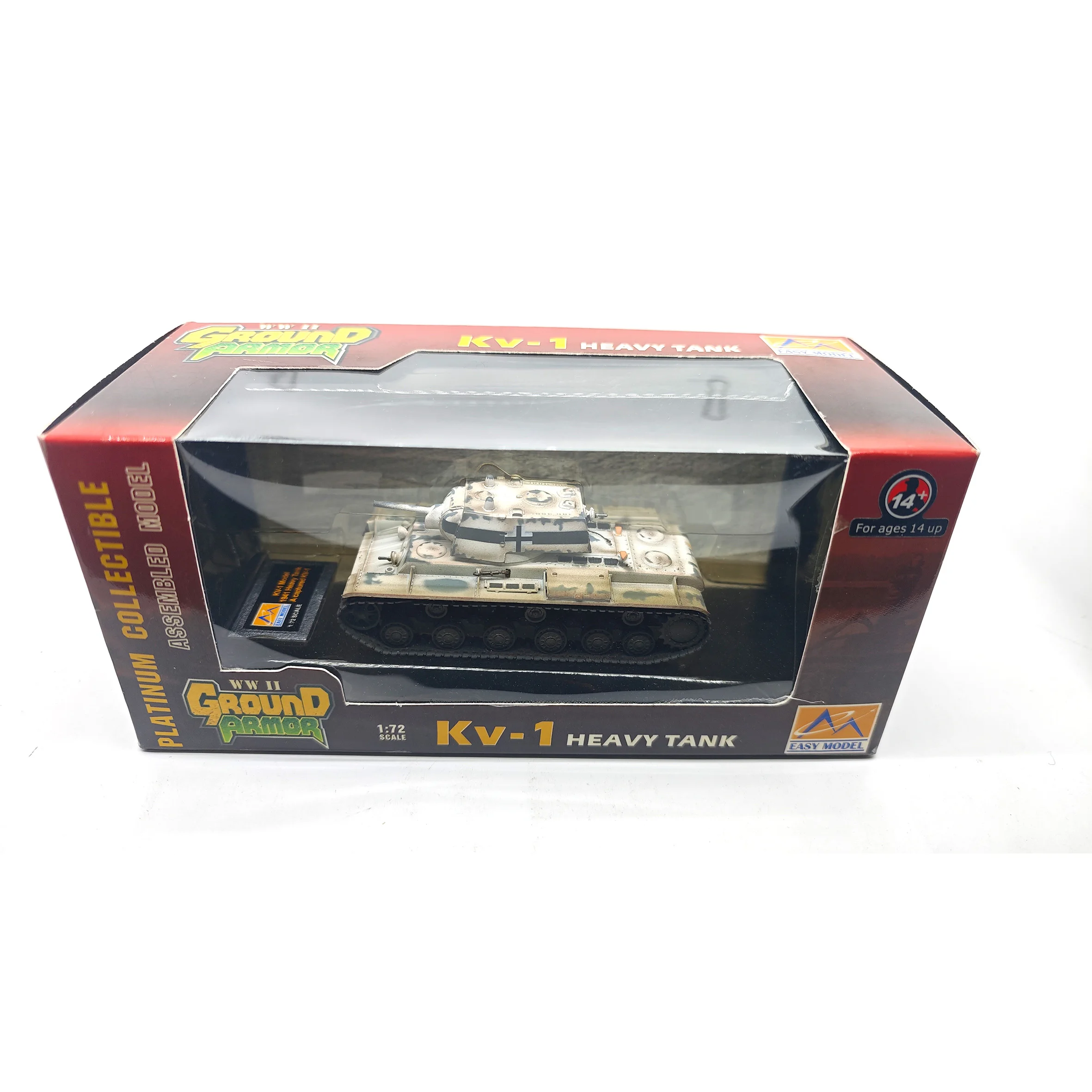Stock 36278 1:72   KV-1 Heavy Tank Model (German captured paint) Static Finished Model (out of print)