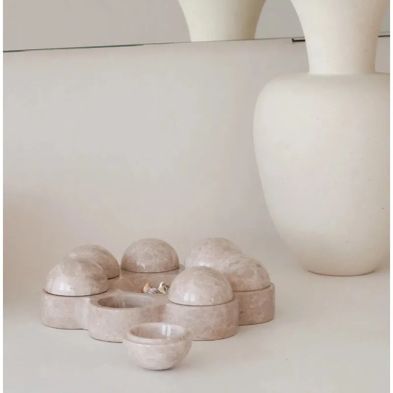 Handmade Marble Pill Case With Date Mark Medicine Storage Box