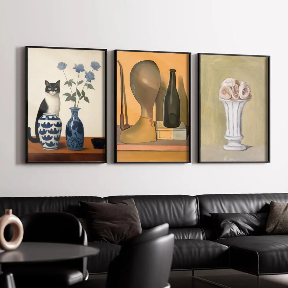 Aesthetic Morandi Poster HD Art Mural Wallart Waterproof Vintage Print Decor for Home Decoration DIY Durable