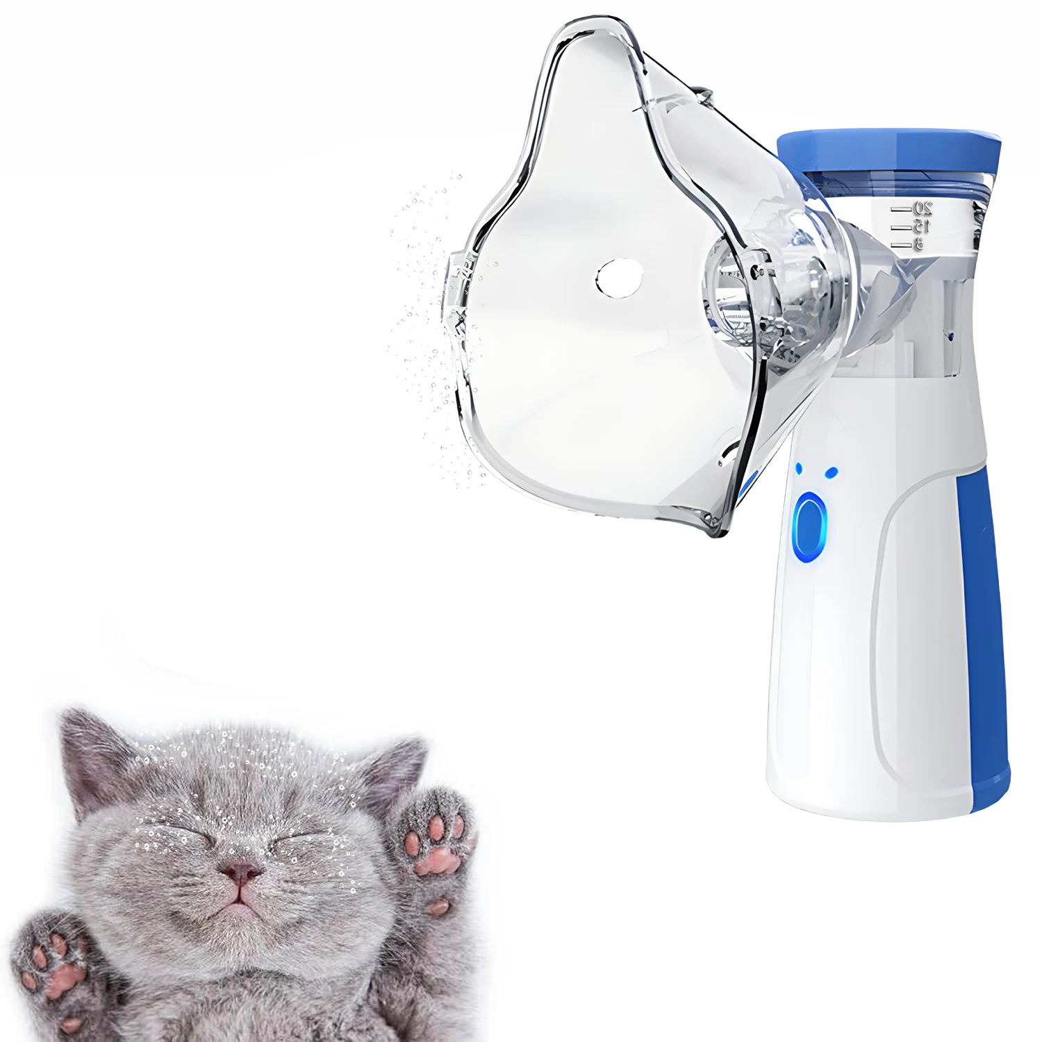 Easy-to-Use Pet Nebulizer Inhaler, Veterinary Respiratory Relief Device for Cat & Dog Asthma Treatment,Pet Breathing Equipment