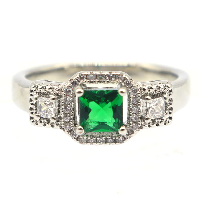 Buy 3 Get 1 Free 22x9mm Classic Green Emerald Red Blood Ruby Swiss Blue Topaz White Sapphire White CZ Women Silver Ring