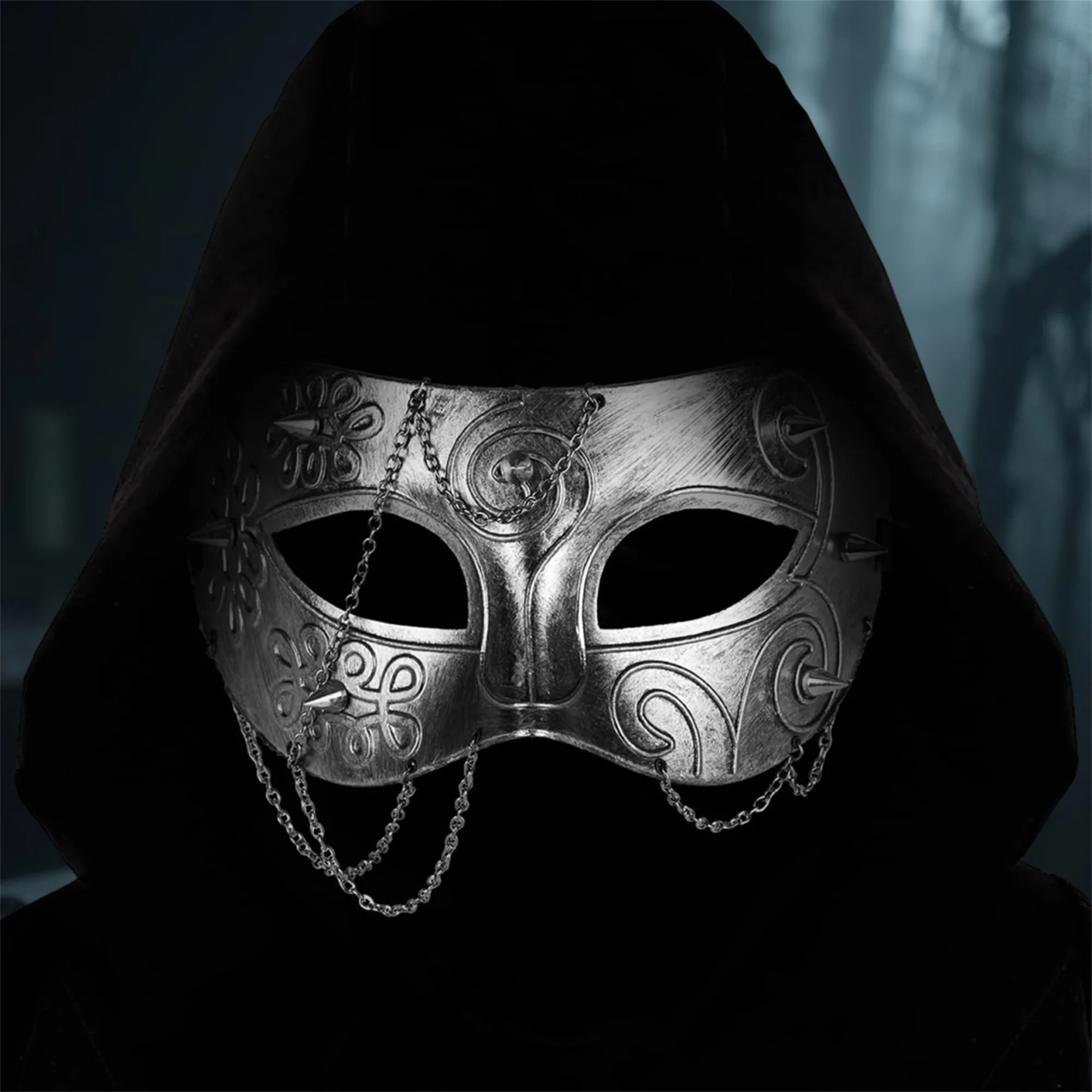 Máscara de Caballero Medieval, Casco de Armadura, Cubrecara para Adultos, Accesorio de Disfraz para Mascarada Renacentista