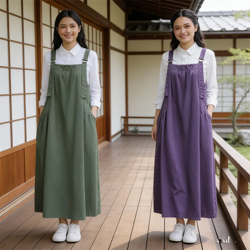 

Элегантные мусульманские женские комбинезоны однотонного цвета с карманами, платья на бретелях, мусульманские дубайские абайи, кафтаны, исламская одежда, робы