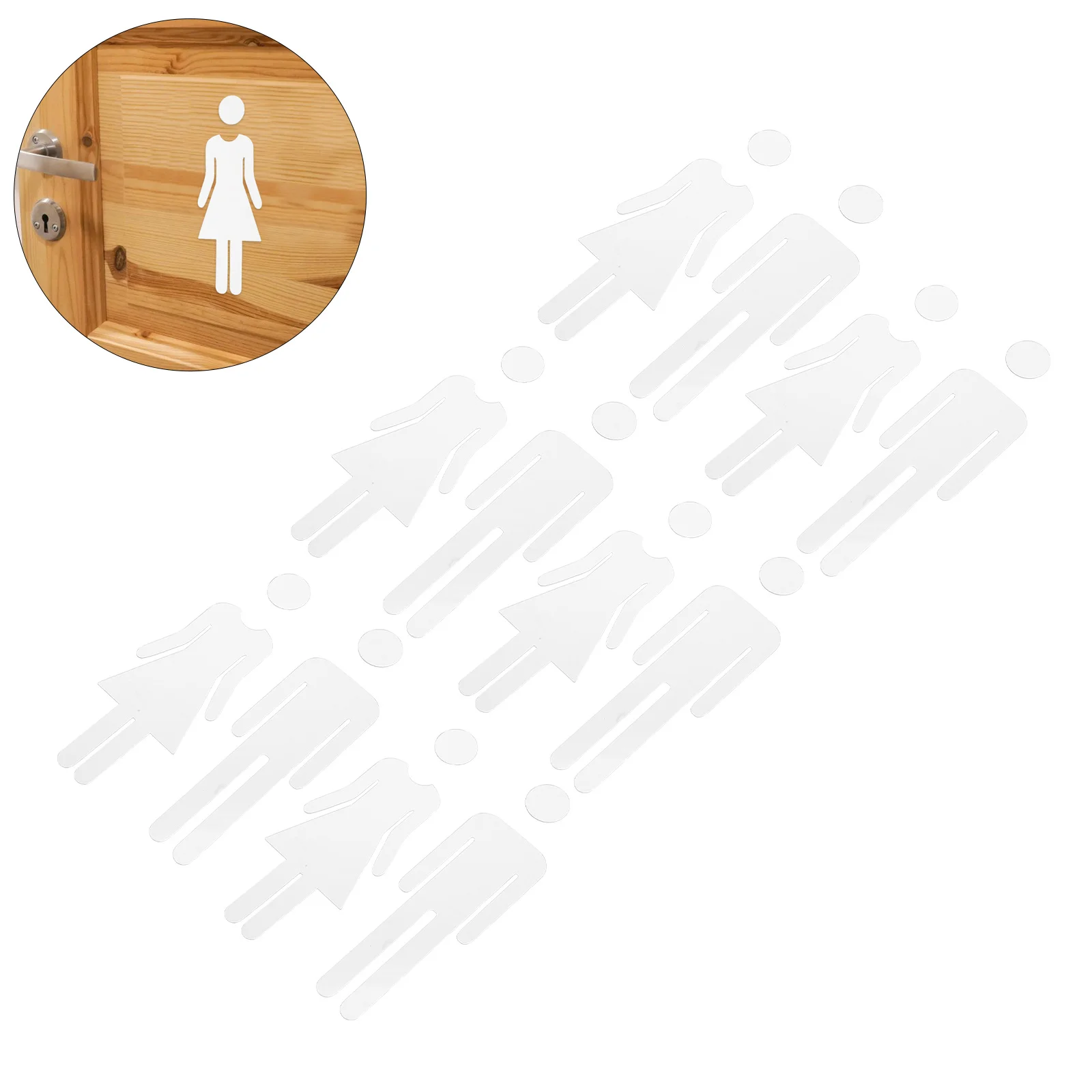 

6Pairs Unisex Restroom Door Sign Acrylic Toilet Man Woman Identification Sticker Washroom Sign for Office Business Bathroom