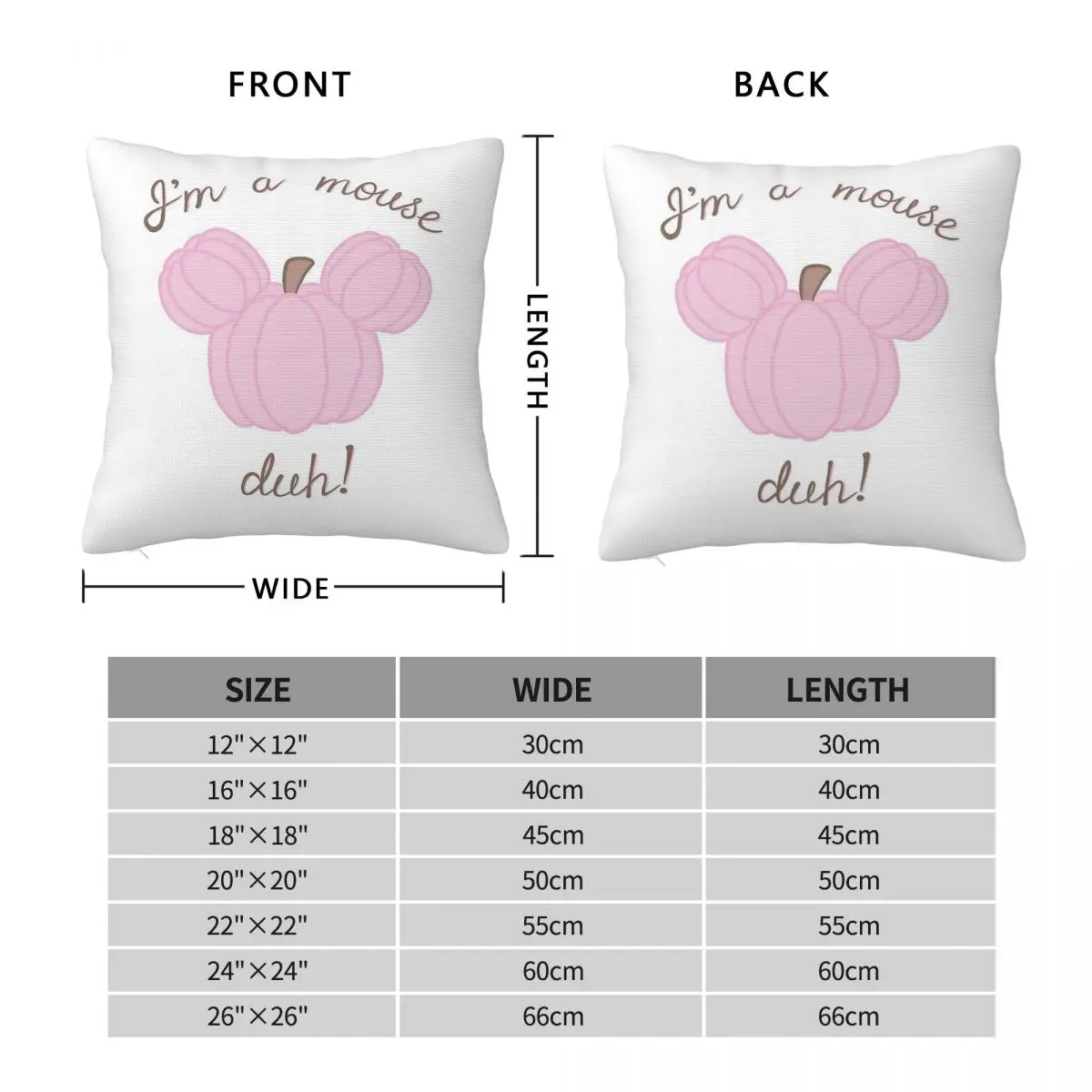 Pink Mouse Pumpkin Square Pillowcase Polyester Linen Velvet Pattern Zip Decorative Pillow Case Home Cushion Case 45x45