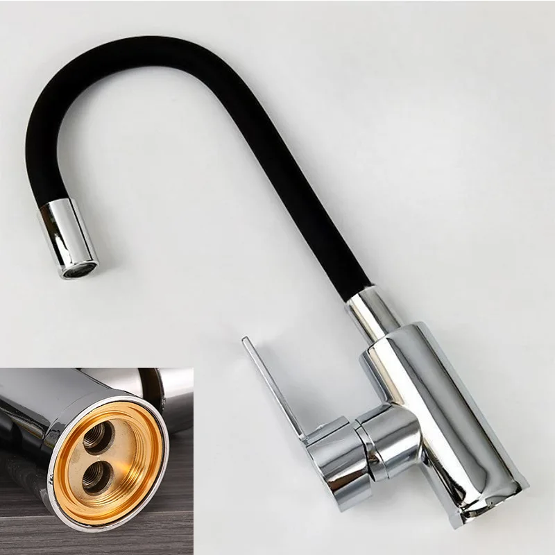 Kitchen faucet silicone tube hot and cold Russian cross-border vegetable washing basin sink rotatable universal faucet