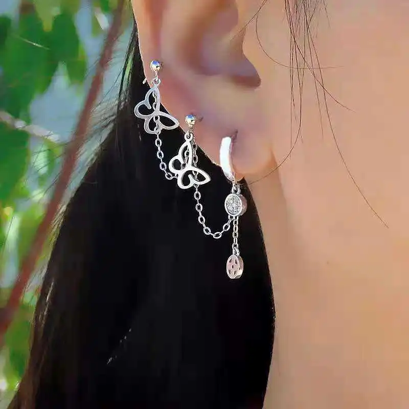 Three-pierced earrings