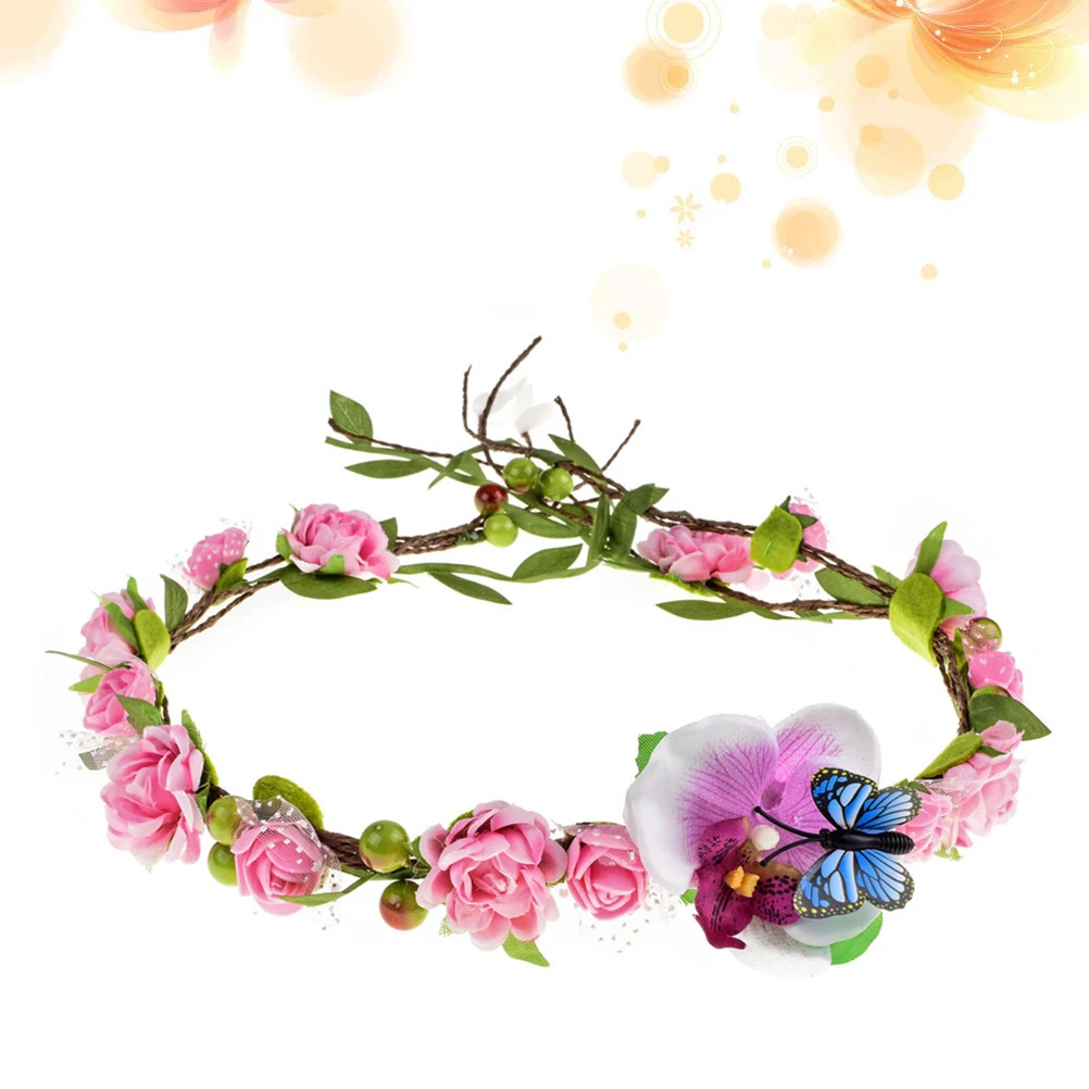 

Simulated Flower Hair Accessories Lightweight Comfortable Wedding Party Bridal Headband Hoop Headdress Selfie Photo Props