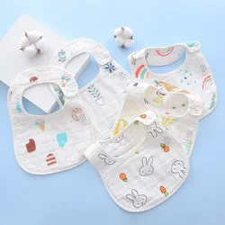 Serviette de salive imperméable en forme de U, produits pour mère et bébé, bavoir en coton pour bébé, snap, 8 couches