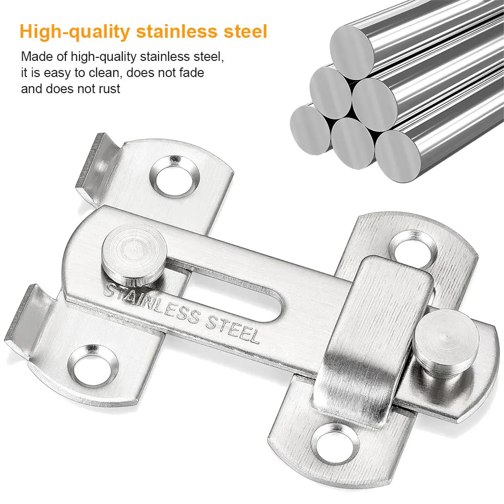 16Pcs Gate Latches Stainless Steel Door Latch Bolt Anti-Theft Door Buckle Safety Door Lock for Barn Door Window Cabinet