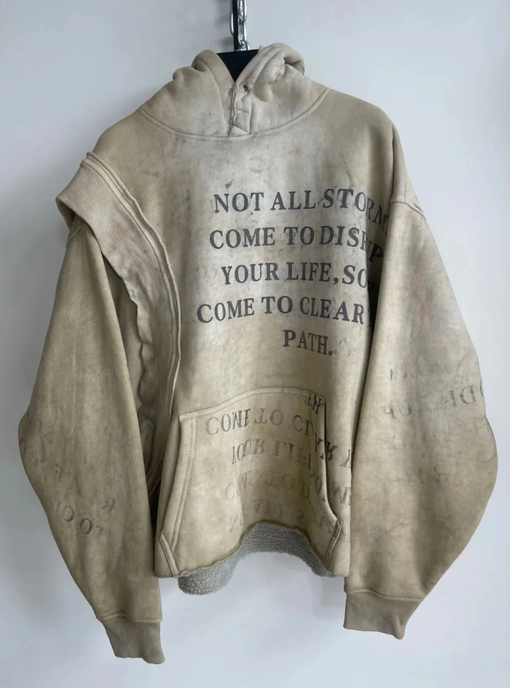 2026 New Blockbuster Trend Personalized Street Design Loose Hoodie Irregular High Street Hip Hop Distressed Print Unisex Vintage