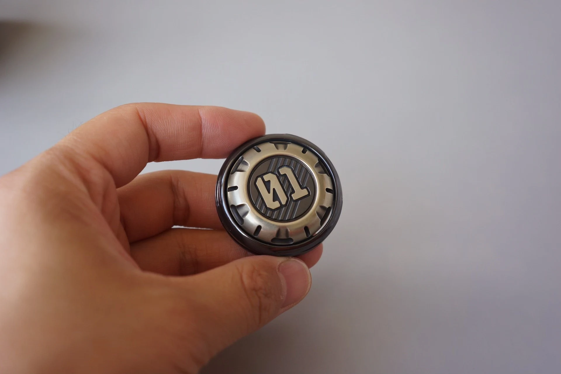 Used EDC 01EDC time and space badge white copper zirconium alloy material decompression toy